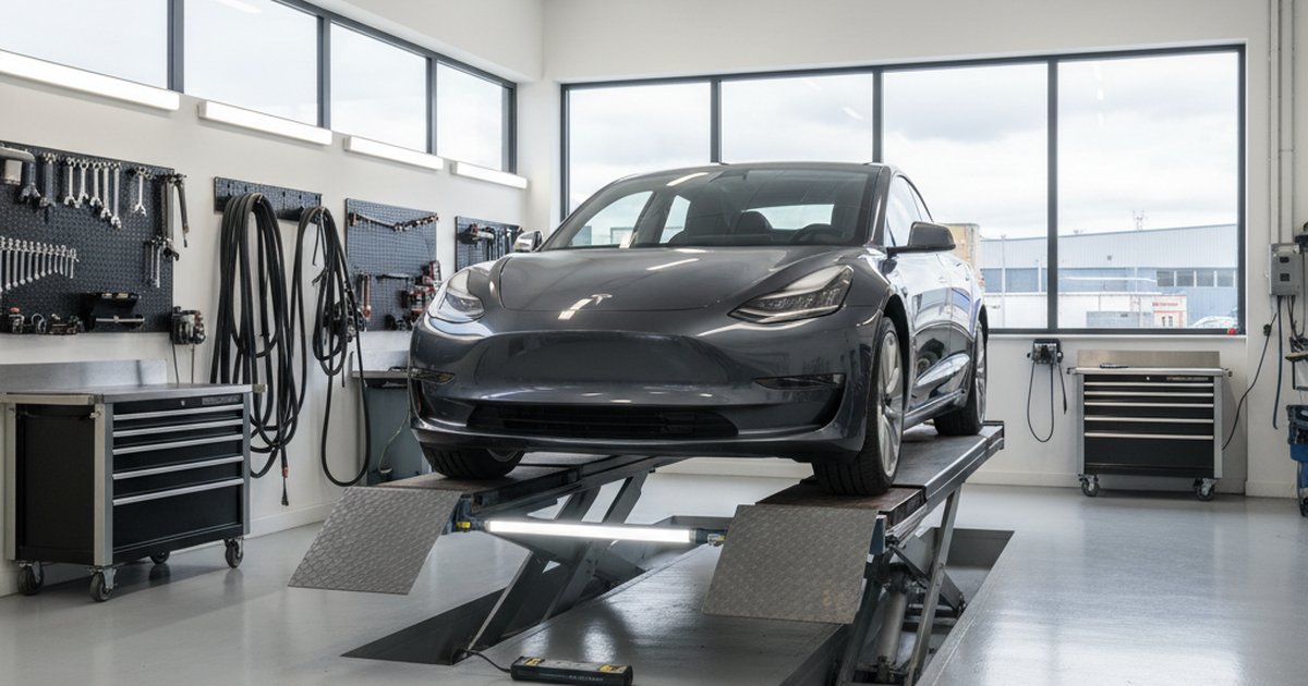 ABS warning light illuminated on a car dashboard during MOT test