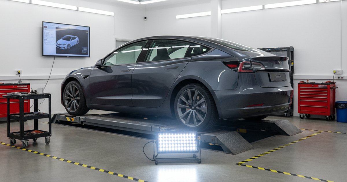 Exhaust pipe emitting visible smoke during a UK MOT emissions test