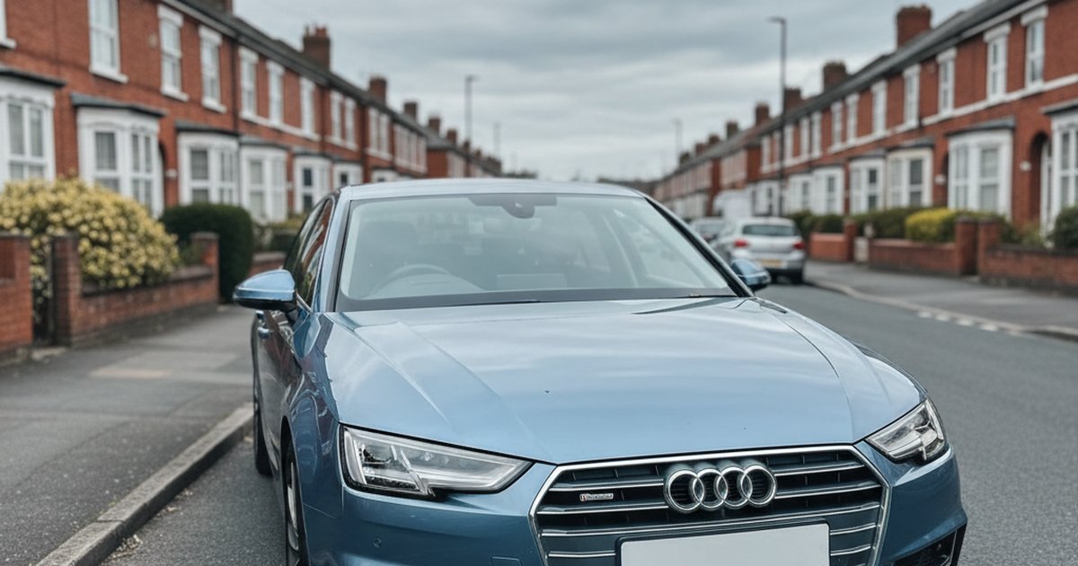 AUDI A4 parked on a UK suburban street — PlateInsight reliability analysis