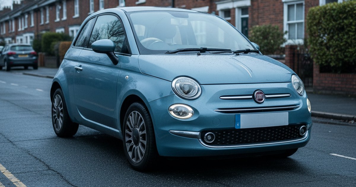 FIAT 500 parked on a UK suburban street — PlateInsight reliability analysis