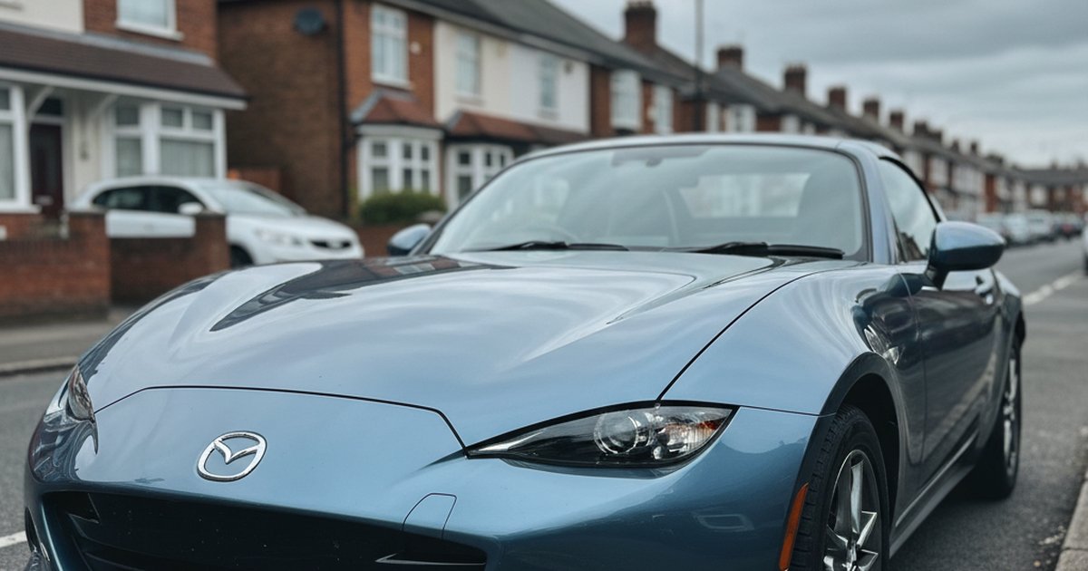 MAZDA Mx5 parked on a UK suburban street — PlateInsight reliability analysis