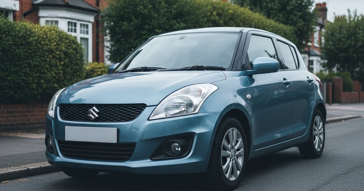 SUZUKI Swift parked on a UK suburban street — PlateInsight reliability analysis